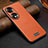 Soft Luxury Leather Snap On Case Cover LD1 for Huawei Honor 70 5G Orange