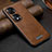 Soft Luxury Leather Snap On Case Cover LD1 for Huawei Honor 70 Pro 5G Brown