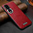 Soft Luxury Leather Snap On Case Cover LD1 for Huawei Honor 80 5G Red