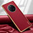 Soft Luxury Leather Snap On Case Cover LD1 for Huawei Mate 50 Pro Red