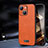 Soft Luxury Leather Snap On Case Cover LD2 for Apple iPhone 15 Plus Orange