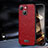 Soft Luxury Leather Snap On Case Cover LD2 for Apple iPhone 15 Plus Red