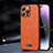 Soft Luxury Leather Snap On Case Cover LD2 for Apple iPhone 15 Pro Max Orange