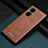 Soft Luxury Leather Snap On Case Cover LD2 for Huawei P50 Brown