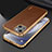 Soft Luxury Leather Snap On Case Cover LD3 for Apple iPhone 13 Brown