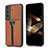 Soft Luxury Leather Snap On Case Cover M02T for Samsung Galaxy S24 Plus 5G