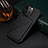 Soft Luxury Leather Snap On Case Cover MT4 for Apple iPhone 15 Pro Black