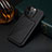 Soft Luxury Leather Snap On Case Cover MT4 for Apple iPhone 15 Pro Max Black