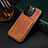 Soft Luxury Leather Snap On Case Cover MT5 for Apple iPhone 14 Pro Max Brown