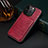 Soft Luxury Leather Snap On Case Cover MT5 for Apple iPhone 15 Pro Max Red