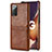 Soft Luxury Leather Snap On Case Cover N02 for Samsung Galaxy Note 20 5G Light Brown