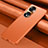 Soft Luxury Leather Snap On Case Cover QK1 for Huawei Honor 70 5G Orange