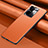 Soft Luxury Leather Snap On Case Cover QK1 for Realme GT5 5G Orange