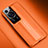 Soft Luxury Leather Snap On Case Cover QK3 for Huawei P60 Orange