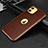 Soft Luxury Leather Snap On Case Cover R01 for Apple iPhone 11 Brown