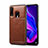 Soft Luxury Leather Snap On Case Cover R01 for Huawei P30 Lite XL Brown