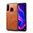 Soft Luxury Leather Snap On Case Cover R01 for Huawei P30 Lite XL Orange