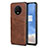 Soft Luxury Leather Snap On Case Cover R01 for OnePlus 7T Brown