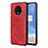 Soft Luxury Leather Snap On Case Cover R01 for OnePlus 7T Red