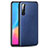 Soft Luxury Leather Snap On Case Cover R01 for Oppo F15 Blue