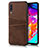 Soft Luxury Leather Snap On Case Cover R01 for Samsung Galaxy A70 Brown