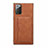 Soft Luxury Leather Snap On Case Cover R01 for Samsung Galaxy Note 20 5G Brown