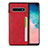 Soft Luxury Leather Snap On Case Cover R01 for Samsung Galaxy S10 5G Red