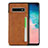 Soft Luxury Leather Snap On Case Cover R01 for Samsung Galaxy S10 Orange