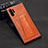 Soft Luxury Leather Snap On Case Cover R02 for Samsung Galaxy Note 10 Plus Orange