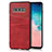 Soft Luxury Leather Snap On Case Cover R02 for Samsung Galaxy S10 Red