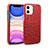 Soft Luxury Leather Snap On Case Cover R03 for Apple iPhone 12 Mini Red