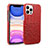 Soft Luxury Leather Snap On Case Cover R03 for Apple iPhone 12 Pro Red