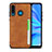 Soft Luxury Leather Snap On Case Cover R05 for Huawei Nova 4e Orange