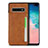 Soft Luxury Leather Snap On Case Cover R05 for Samsung Galaxy S10 Plus Orange