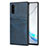 Soft Luxury Leather Snap On Case Cover R06 for Samsung Galaxy Note 10 Blue