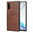 Soft Luxury Leather Snap On Case Cover R06 for Samsung Galaxy Note 10 Brown