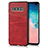 Soft Luxury Leather Snap On Case Cover R06 for Samsung Galaxy S10 Plus Red