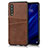 Soft Luxury Leather Snap On Case Cover R09 for Huawei P30 Brown