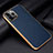Soft Luxury Leather Snap On Case Cover S01 for Apple iPhone 15 Pro Blue