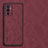 Soft Luxury Leather Snap On Case Cover S01 for OnePlus 9RT 5G Red