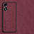 Soft Luxury Leather Snap On Case Cover S01 for Oppo A2x 5G Red