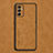 Soft Luxury Leather Snap On Case Cover S01 for Samsung Galaxy M23 5G Light Brown