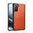 Soft Luxury Leather Snap On Case Cover S01 for Samsung Galaxy S21 5G Orange