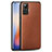 Soft Luxury Leather Snap On Case Cover S01 for Vivo X50 Pro 5G Brown