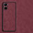 Soft Luxury Leather Snap On Case Cover S01 for Vivo Y35m 5G Red