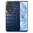 Soft Luxury Leather Snap On Case Cover S01D for Huawei Honor 80 5G Blue