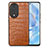 Soft Luxury Leather Snap On Case Cover S01D for Huawei Honor 80 5G Brown