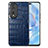 Soft Luxury Leather Snap On Case Cover S01D for Huawei Honor 80 Pro Flat 5G Blue