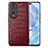 Soft Luxury Leather Snap On Case Cover S01D for Huawei Honor 80 Pro Flat 5G Red