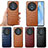 Soft Luxury Leather Snap On Case Cover S01D for Huawei Honor Magic5 5G